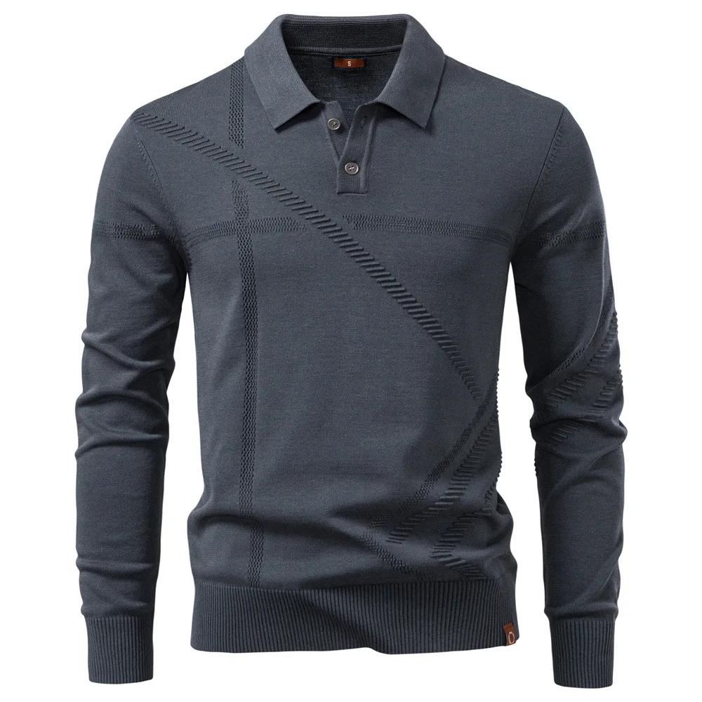 Essential! Long Sleeve Half-Zip Polo Shirt, Slim Fit Casual Top