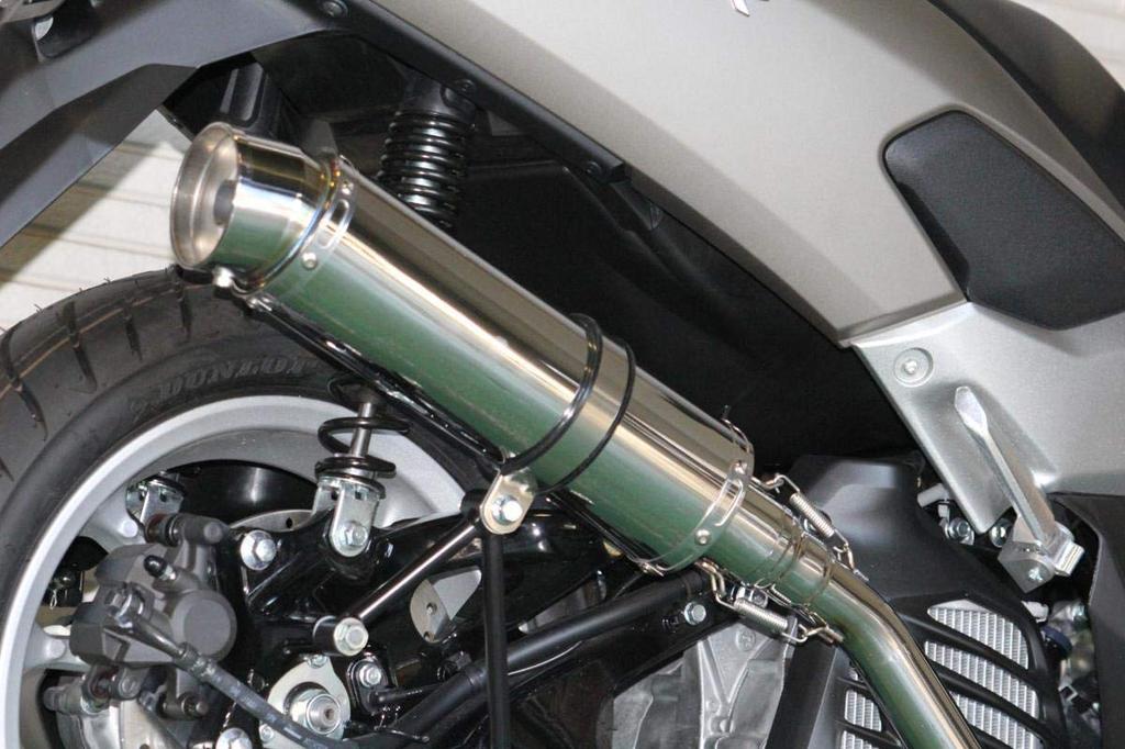 NMAX125 NMAX155 Muffler Compatible with Models R300 SUS Stainless Steel Muffler Silver Color Motorcycle Parts Full Exhaust Custom Parts Replacement