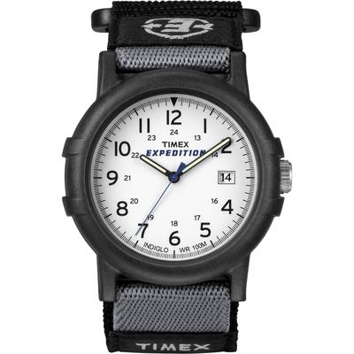 Expedition Camper Full Size Mostrador Branco Preto Correia Rápida T49713 Importado [Timex] Masculino [Produto Regular]