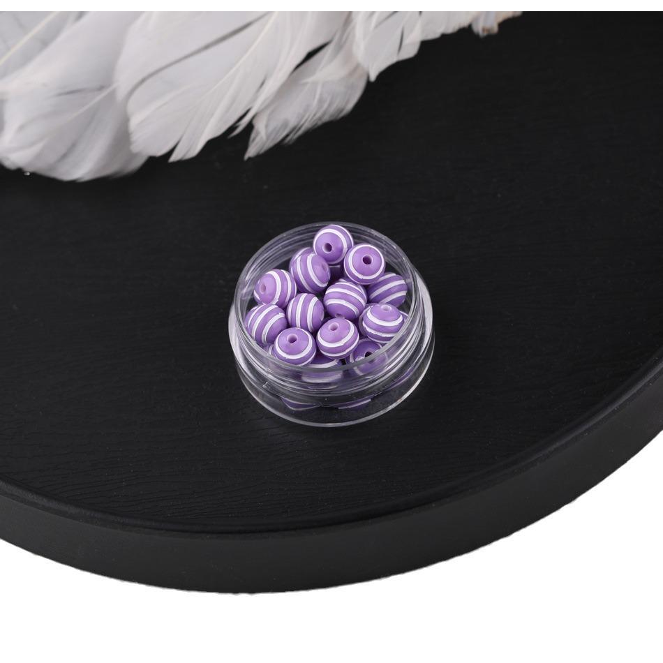 8MM Bunte gestreifte Harzperlen für DIY-Schmuck