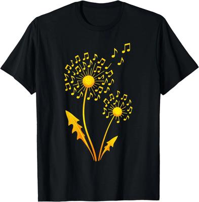 Musikalische Pusteblume - Kunst-T-Shirt für Musiknoten-Liebhaber