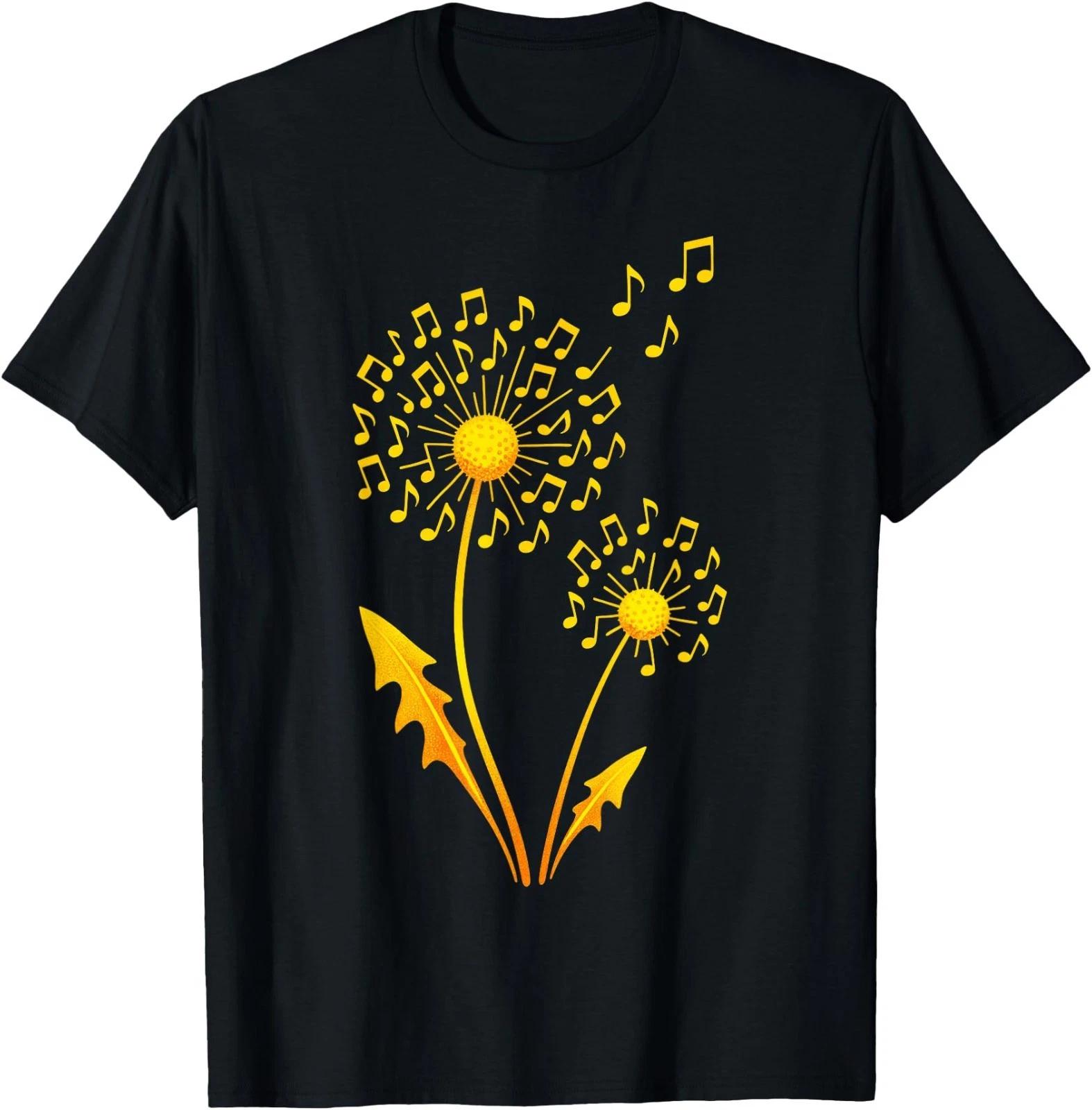 Musical Dandelion - Music Note Lovers Art T-Shirt L
