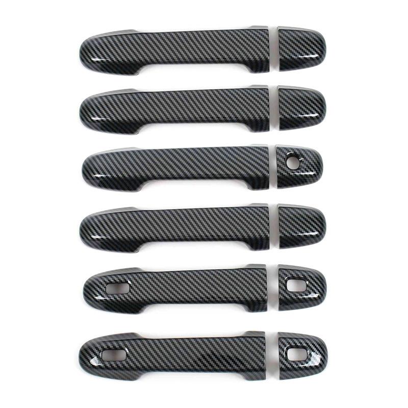 Car Decoration Door Handle Cover For Toyota Sienta XP170 2016- Carbon Fiber Chrome Silver Glossy Black Accessories