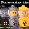MOC Halloweenské Zombie Figurky Stavební Kostky Dvojitá Hlava Křivý Krk Příslušenství Kostky Hračky Dětský Dárek