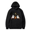 Women's Casual Fashion Solid Color Rugby Print Long Sleeve Hooded Sweatshirt Top