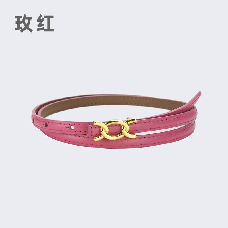 Vier Jahreszeiten Verfügbar Neuer Damen Dünner Gürtel Dekoration Anzug Mantel Mit Kleid, Rindsleder Dünner Gürtel Schlicht Und Modisch