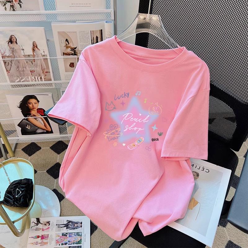 Women's White Printed Short-Sleeve T-Shirt, Summer 2025, New Loose Plus Size Half-Sleeve Design
