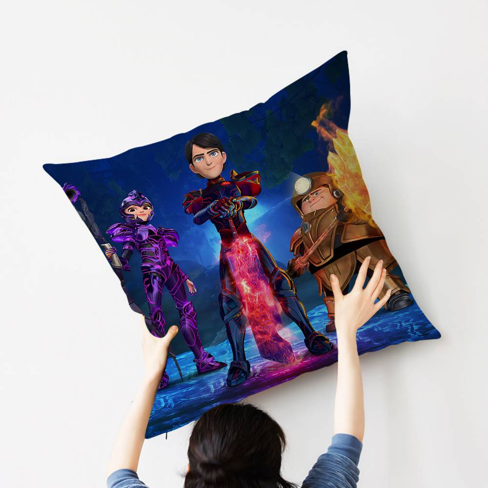 Anime Trollhunters Pillow Covers Cartoon Sofa Decorative Home Double-sided Printing Short Plush Cute Cushion Cover