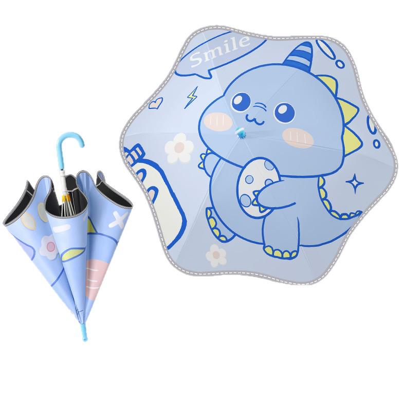 Long Handle Kids' Umbrella with Safe Corners for Ages 3-12, Suitable for School, Kindergarten, Sunny & Rainy Days