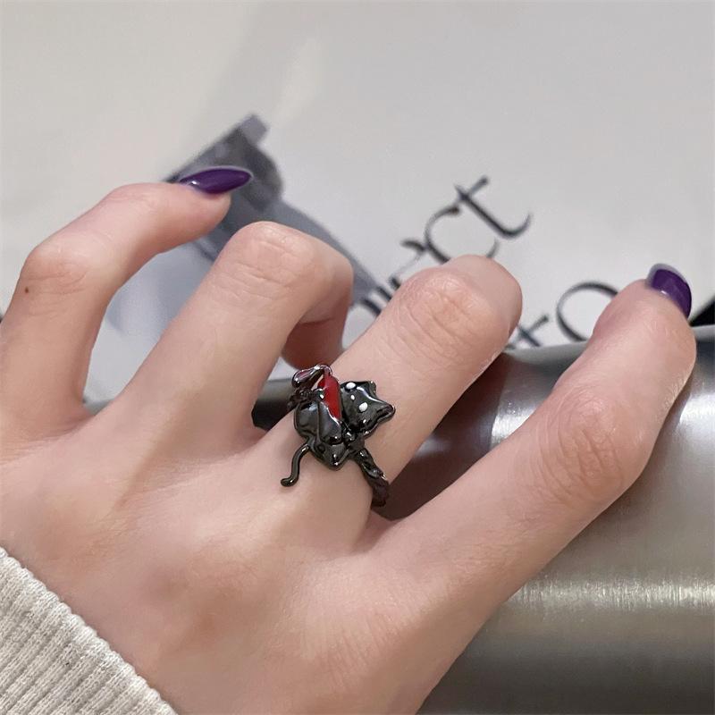 National Style Jade Open Ring Fold Irregular Cold Wind Light Luxury High Sense Niche Ring