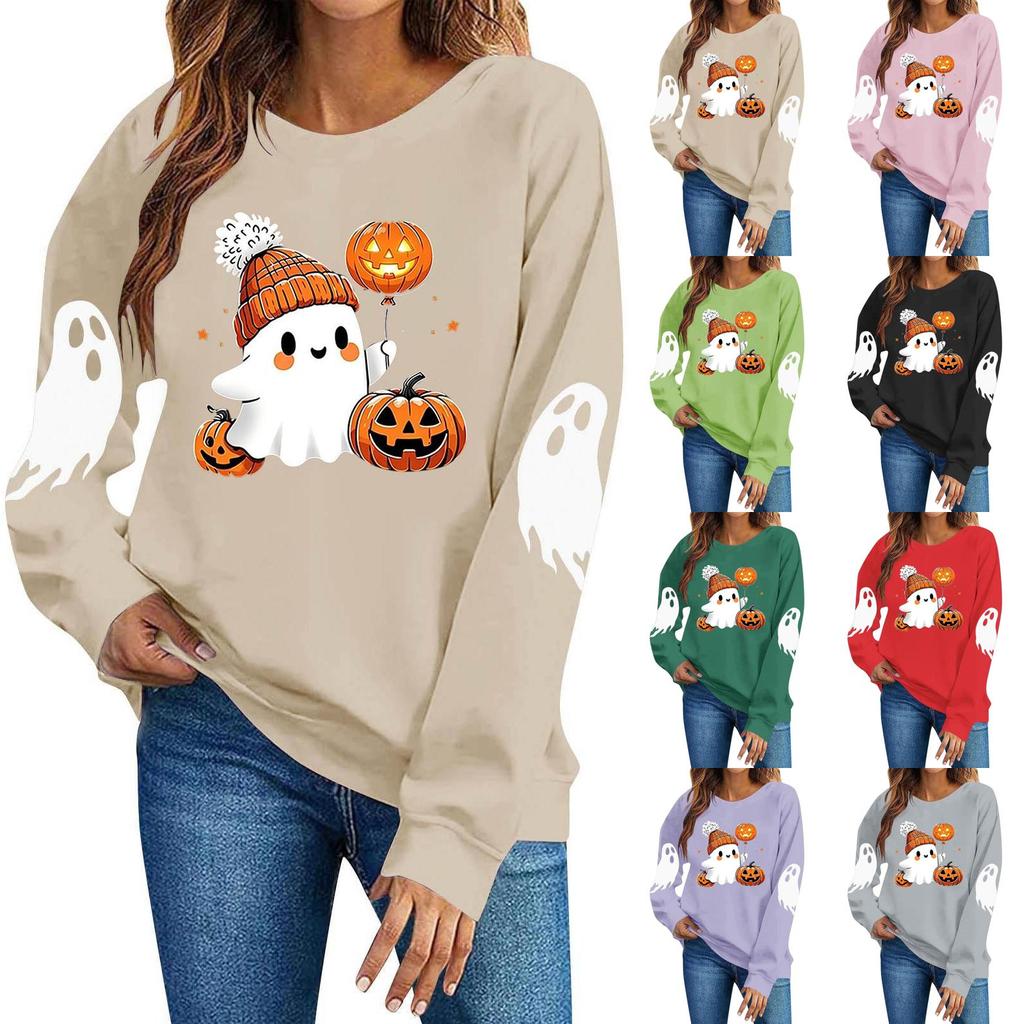 Women's Fashion Casual Halloween Hoodie Long Sleeve Pullover for Fall Festivals and Parties
