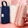 Large Capacity Pencil Cases Double Layer Simple Canvas Bags for Girls Back to School School Office Supplies Stationery