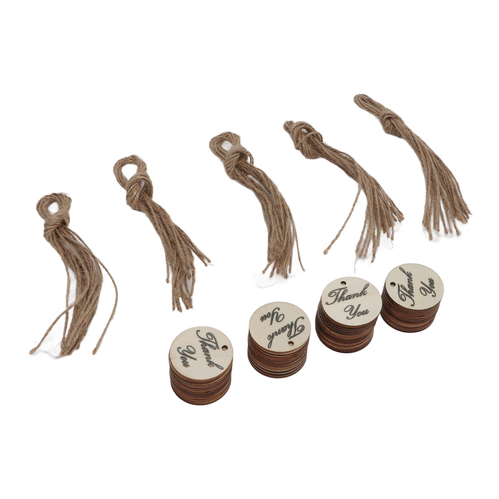 

50 шт. Деревянные бирки «Спасибо» Деревянная бирка для подарка «Спасибо» с пеньковой веревкой для свадебной вечеринки DIY