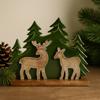 Forest Deer 3D Mango Wood Tabletop Sculpture