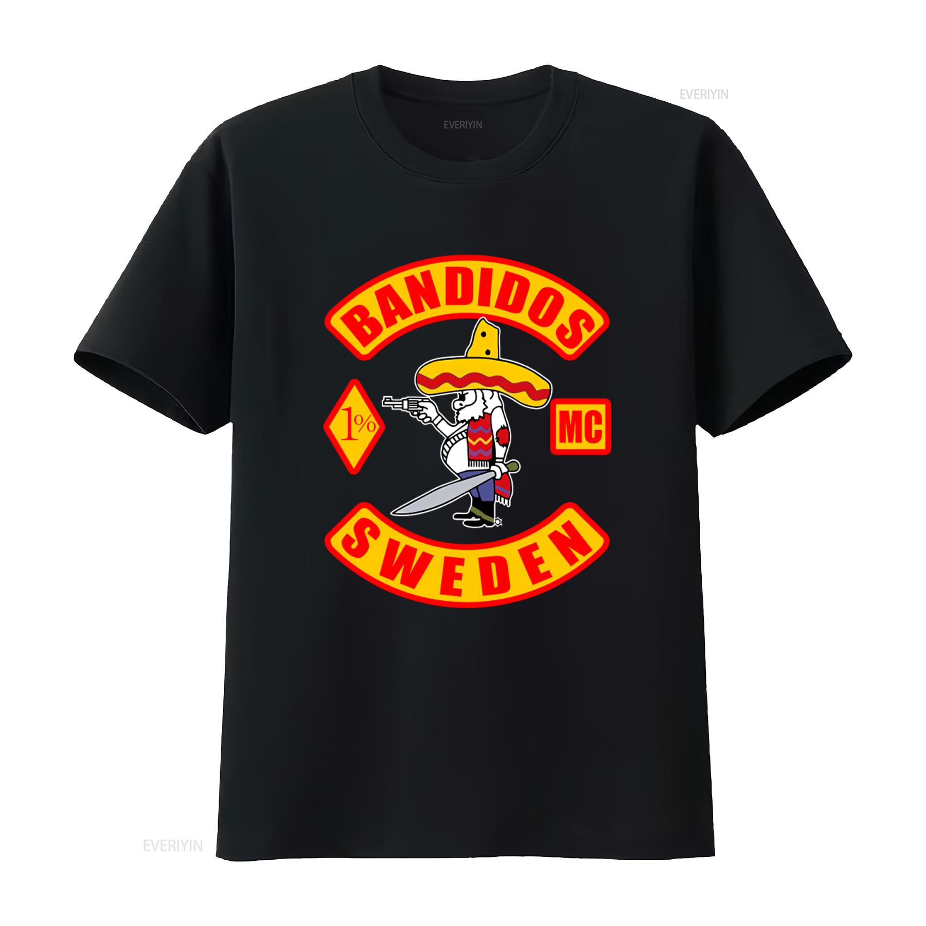 

Bandidos Motorcycle Club Sweden T Shirt USA Size S M L XL 2XL 3XL vintage Washed homme Top For Everyday Wear graphic Unisex 4XL