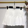 Summer Spice Girl Sexy Super Short Pleated Skirt Short Skirt Slim Fit Solid Color Low Waist Mini Tennis Skirt Sports Wind INS