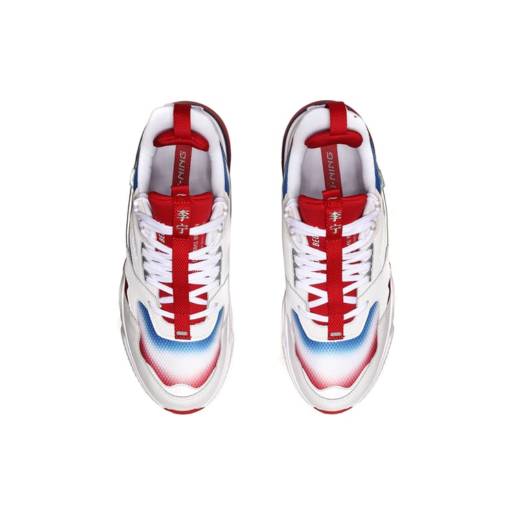 Li Ning 001 Hardloopschoenen Unisex Lage Top Wit/Rood AGLN227-1