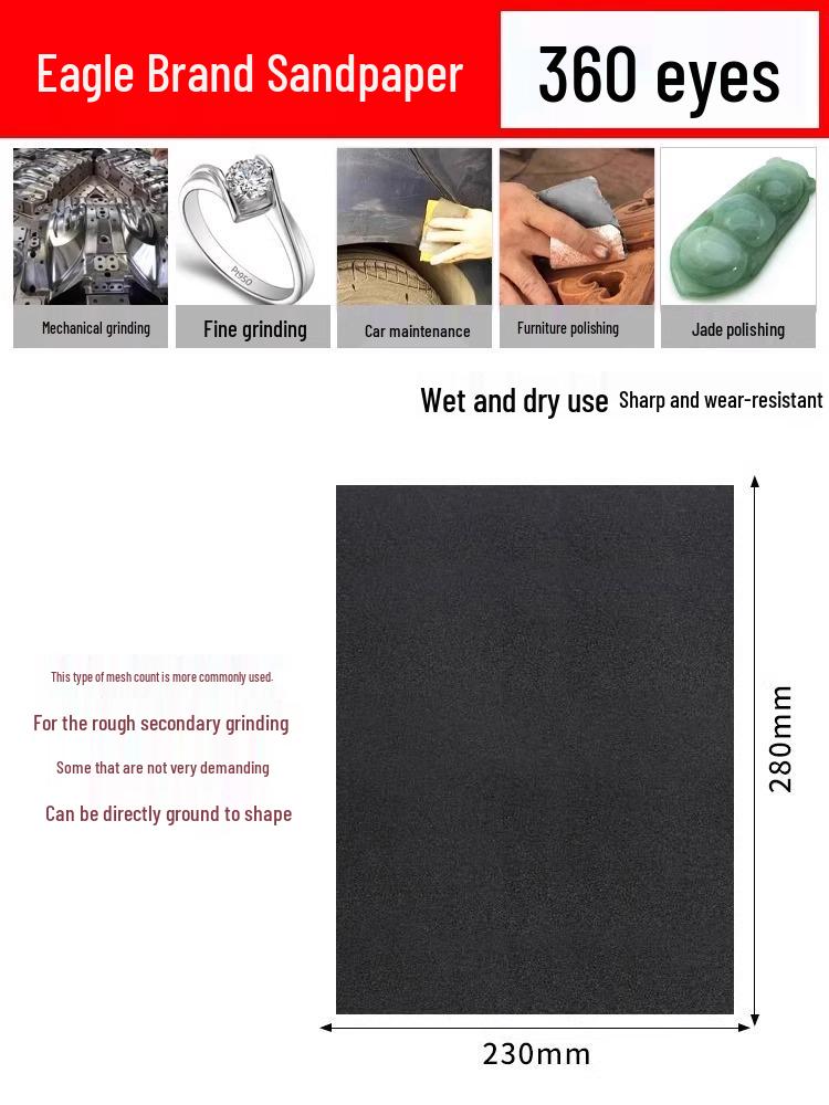 Șmirghel Fin Superfin Manual Brand Eagle, Granulație 2000, pentru Lustruire Lemn, Metal și Pereți