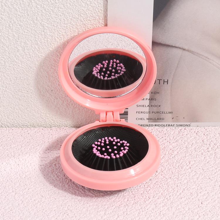 Small Comb Portable Mirror Massage Comb Creative Cute All-in-one Girl Air Cushion Comb Mini Folding Airbag Comb