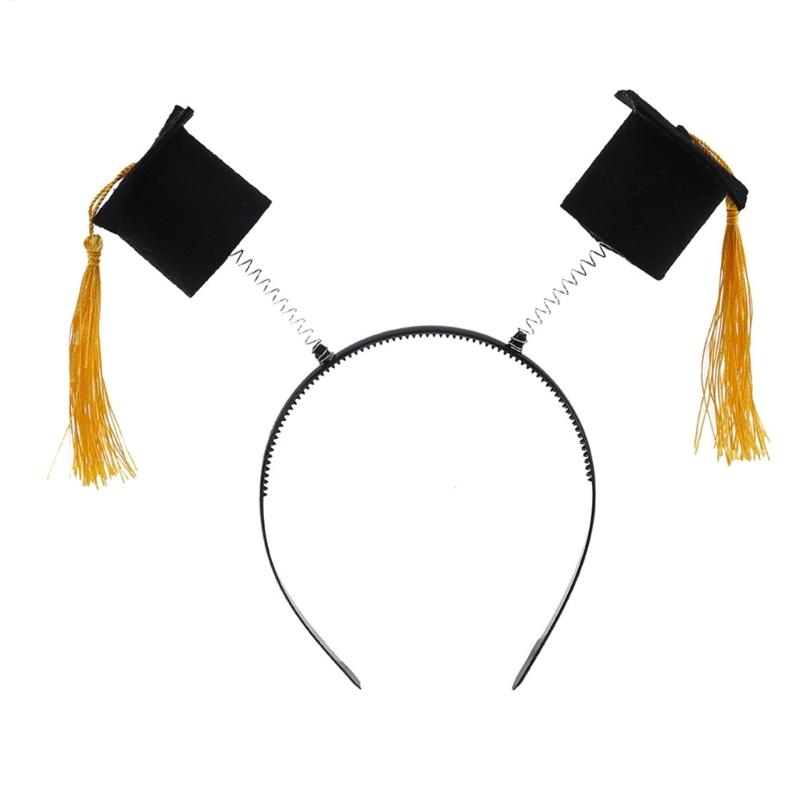 Adjustable Slip Resistant Graduation Hat Hairband With Mini Stereoscopic Doctoral Headdress For Commencement Event