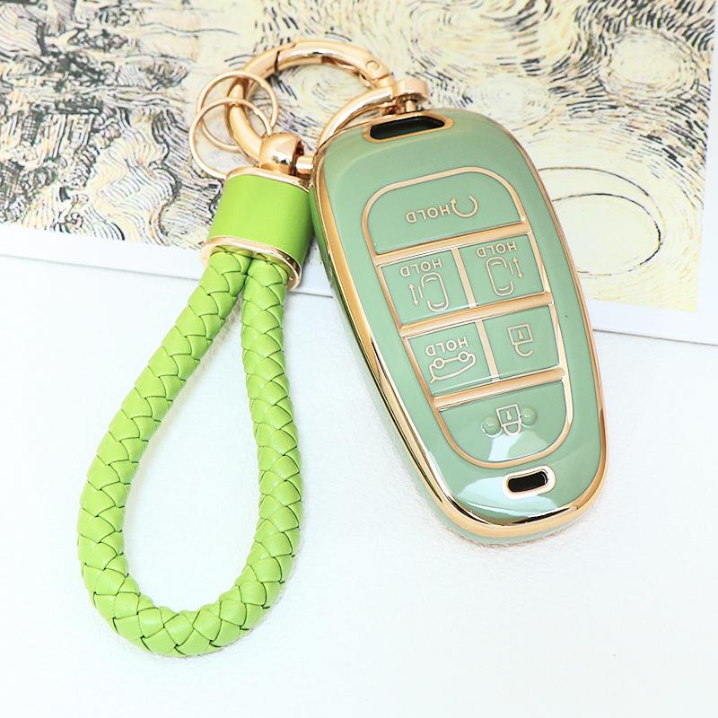 6 7 Buttons Tpu Car Key Cover Auto Shell Fob Case Keychain For Hyundai Santa Fe Tucson Nexo Nx4 Atos Solaris Prime