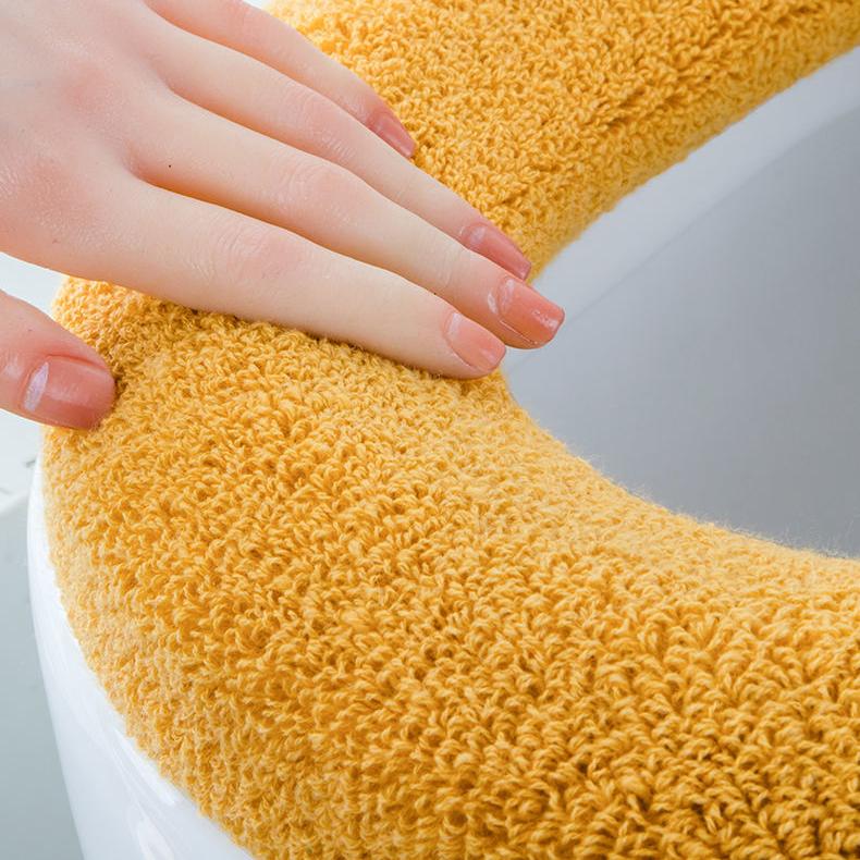 Univerzální potah na záchodové sedátko Kulatý polštářek na záchodové sedátko Koupelna Podložka na záchodové sedátko Zimní Hustá Teplá omyvatelná Kreslená kočka Roztomilé potahy na záchodové sedátko