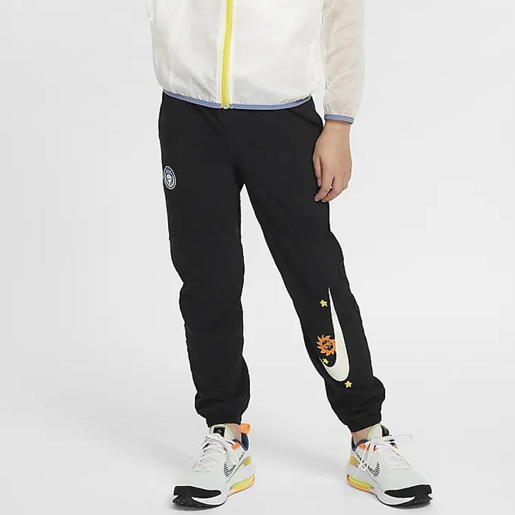 Nike Kids  Knitted Sports Pants Quick-Dry Comfortable Patchwork Casual Kids Bottoms Black HM4641010