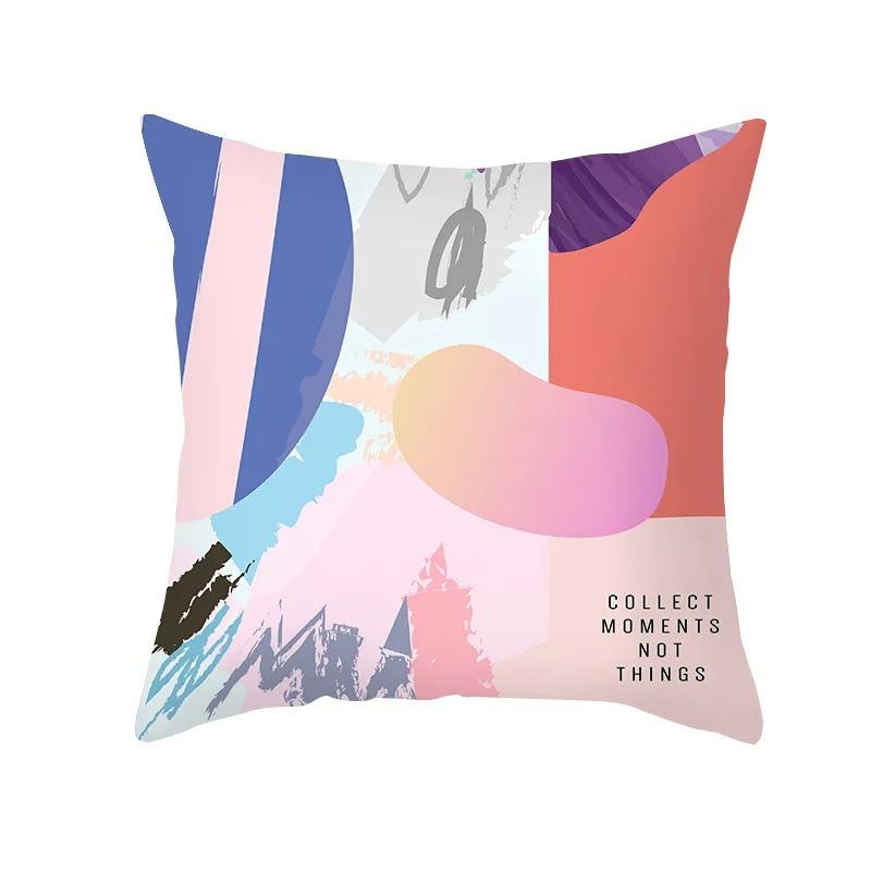 Pink Blue Abstract Decorative Pillowcase Office Living Room Car Ornaments Home Pillowcase