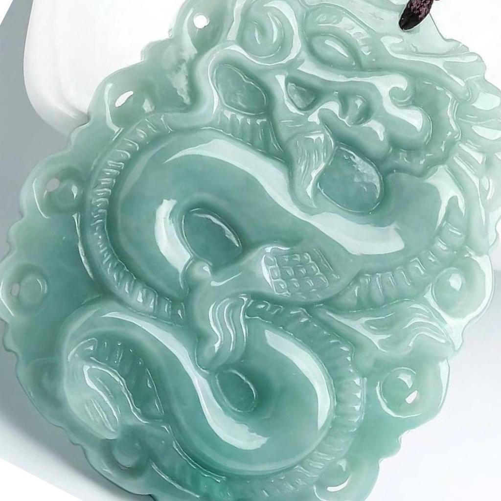 Grade A Jade Pixiu Guanyin Buddha Dragon Pendant Necklace Peace Amulet