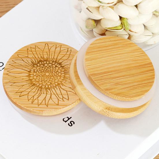 

Крышки для банок без вреда, натуральный бамбуковый чехол для бутылки с рисунком подсолнуха