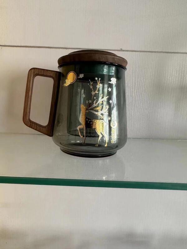 Walnut Wood Handle Glass Tea Infuser Set