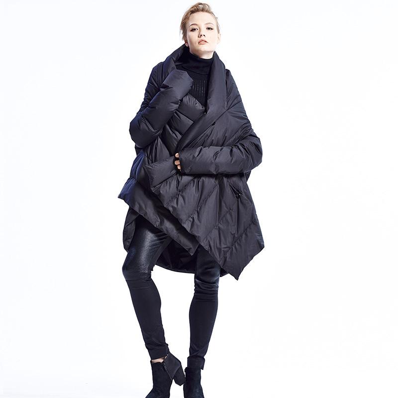 Women`s Plus Size Mid-Length Thickened Down