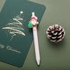 24PCS Novelty Christmas Santa Claus Snowman Patch Pen, 0.5mm Black Fine Point Retractable Pens, Durable Plastic,Suitable Office School Use