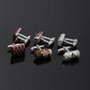New fun cigar-shaped French cufflinks with a baked enamel finish, suitable for both business and casual occasions, featuring alloy cufflink studs.