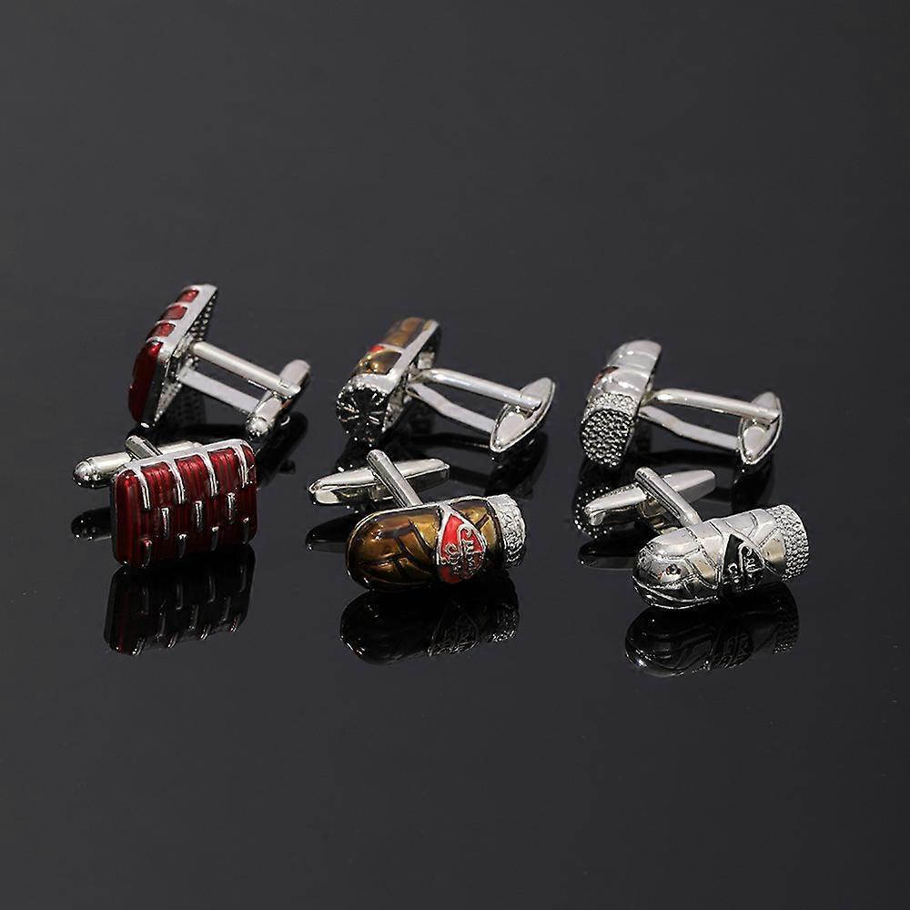 New fun cigar-shaped French cufflinks with a baked enamel finish, suitable for both business and casual occasions, featuring alloy cufflink studs.
