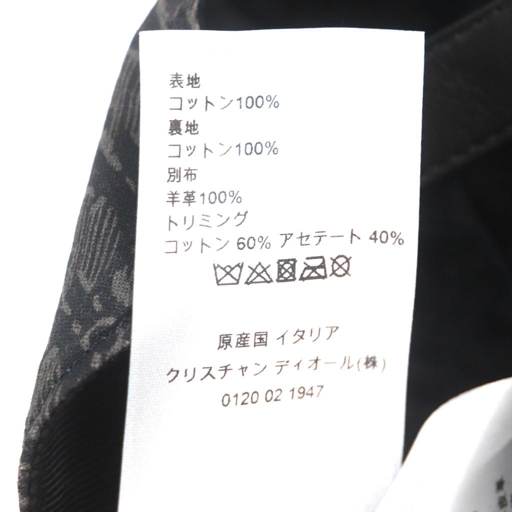 Great DIOR Cap Oblique Leather Baseball Hat Dark Gray Cotton Mens L 933C902H4835 Used