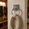 Stall Door Pull Square Mounting Plate Horse Curved Loop Four Holes Barn Handle for Gate