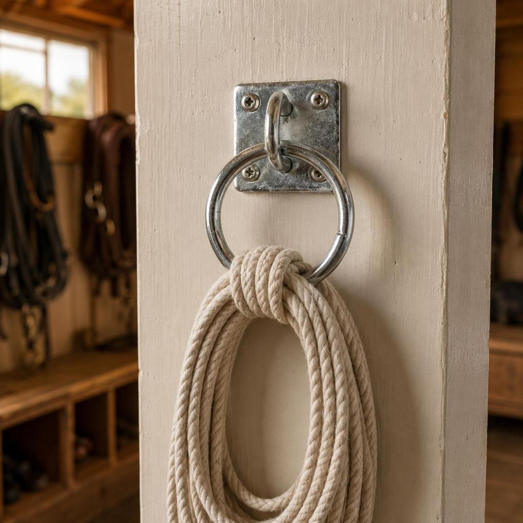 Stall Door Pull Square Mounting Plate Horse Curved Loop Four Holes Barn Handle for Gate