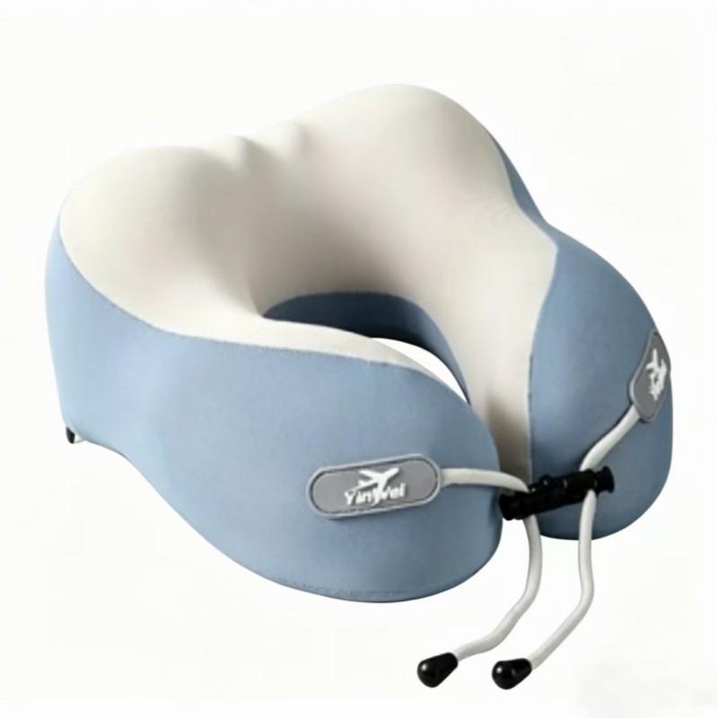 Cooling Ice Silk Memory Foam Travel Neck Pillow With Carry Bag Airplane Car Train Trip