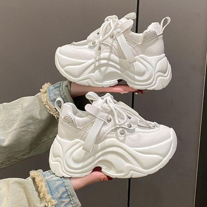 Fashion Chunky Sneakers Women Lace Up Platform Sports Shoes Woman