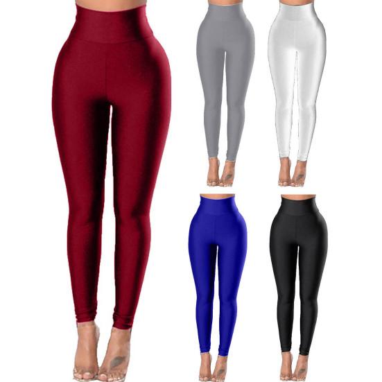 Women Yoga Pants Solid Color Hip Lift Skinny High Stretch Trousers Spring Autumn Slim Fit Seamless Running Fitness Ankle Length Leggings Gym Clothes