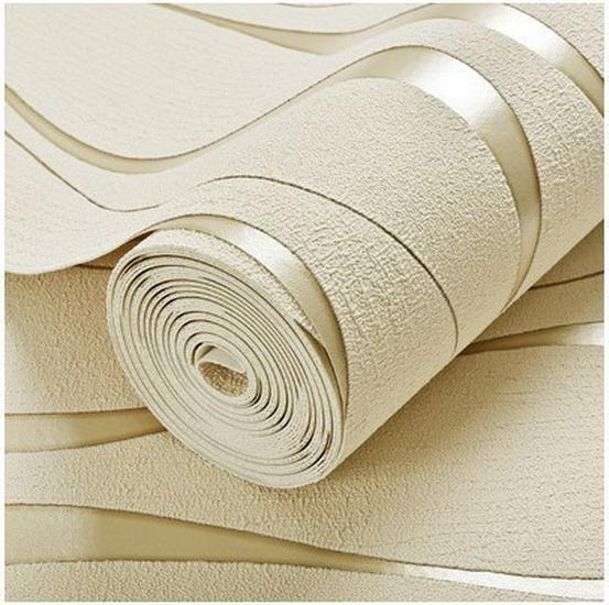 Modern 3D Water Wave Pattern Non-woven Suede Wallpaper for TV Background