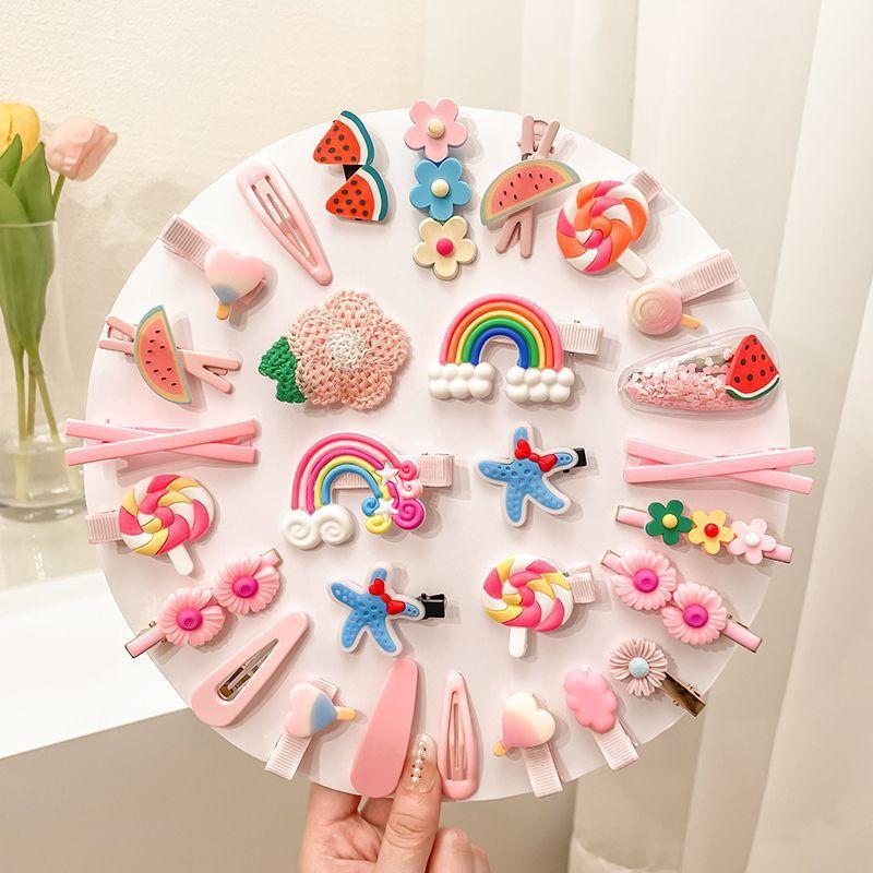 14 / 42Pcs Cartoon Baby Hair Clip Set Flower Fruit Baby Girl Barrettes Bangs Hairpins Kids Hair Accessories