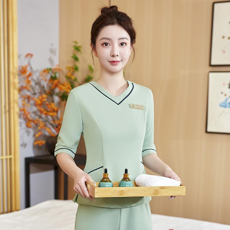 Women's High-End Beauty Spa Technician Pants Set for Head Therapists and Postpartum Recovery.