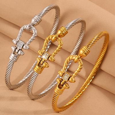 New Style Horseshoe Hook Twist Fashion Modern Simple Style Light Luxury Versatile Bracelet