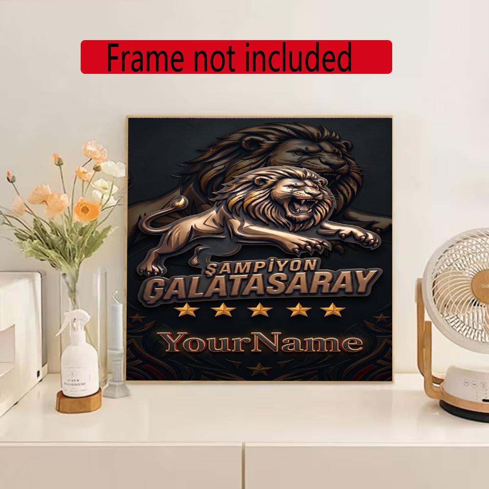 Galatasaray Customize Your Name Diamond Painting Round Diamond Diy Frameless Holiday Artwork Suitable For Home Office Wall Decoration