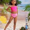 New children's design plate with shoulder split swimsuit cute beach vacation swimsuit fashion