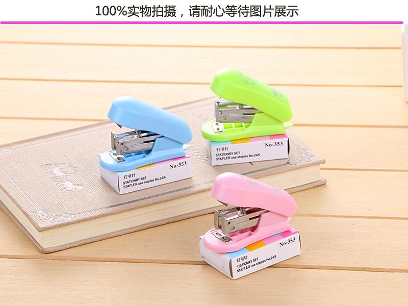 Idea Mini Stapler Cute Gift Student Stationery Office School Supplies Binding Machine Free Staple Set with Kawai Stationery
