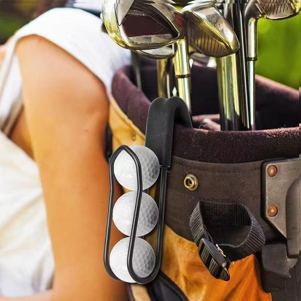 3 Balls Golf Ball Rack Aluminum Zinc Zinc Alloy Golf Ball Carrying Self Efficient Golf Ball Holder Backpack