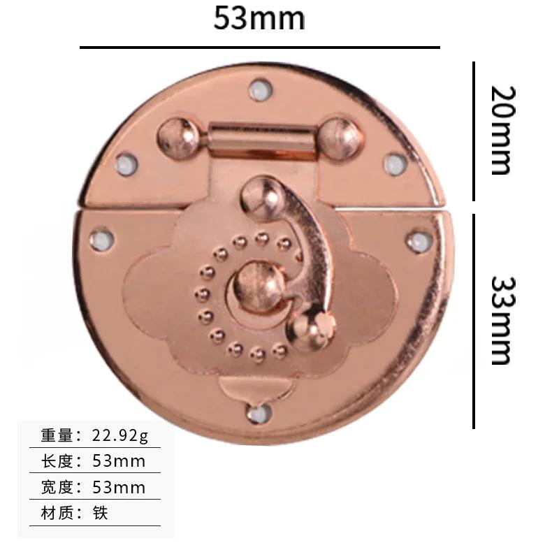 10pcs Antique Box Buckle Gift Wooden Box Chinese Ancient Bronze Lock Buckle Single Eye Buckle Hand 53mm Jewelry Box Hardware